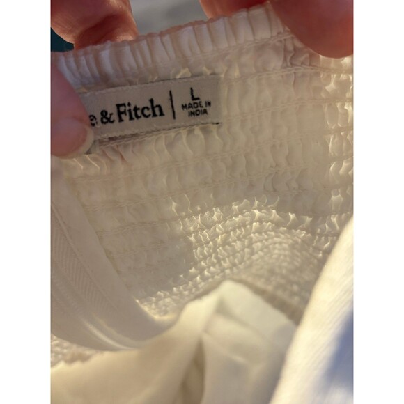 Abercrombie & fitch strapless linen minidress lined fit & flare white bride grad - Picture 7 of 9